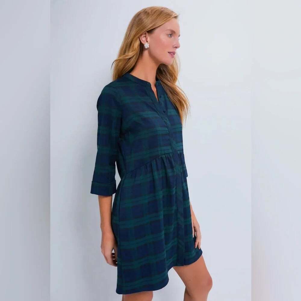 TUCKERNUCK Blackwatch Royal Plaid Green/Blue Size XXL Mini Dress Holiday Preppy